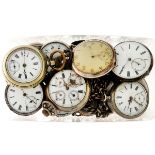 Lot with mostly silver pocketwatches