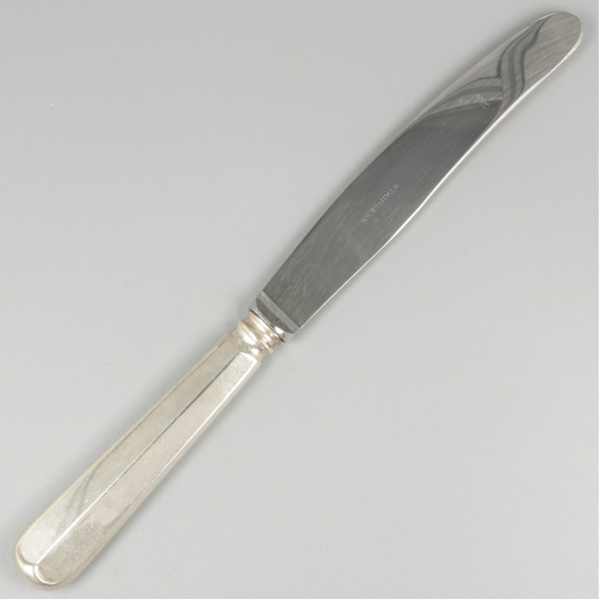 6-piece set dinner knives "Haags Lofje" silver. - Image 3 of 6