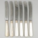 6-piece set of knives silver.