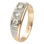 14K. Bicolor gold ring set with approx. 0.53 ct. diamond.