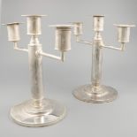 2-piece set of candlesticks silver.