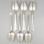 6-piece set of spoons ''Haags Lofje'' silver.