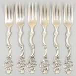 6-piece set of cake / pastry forks silver.
