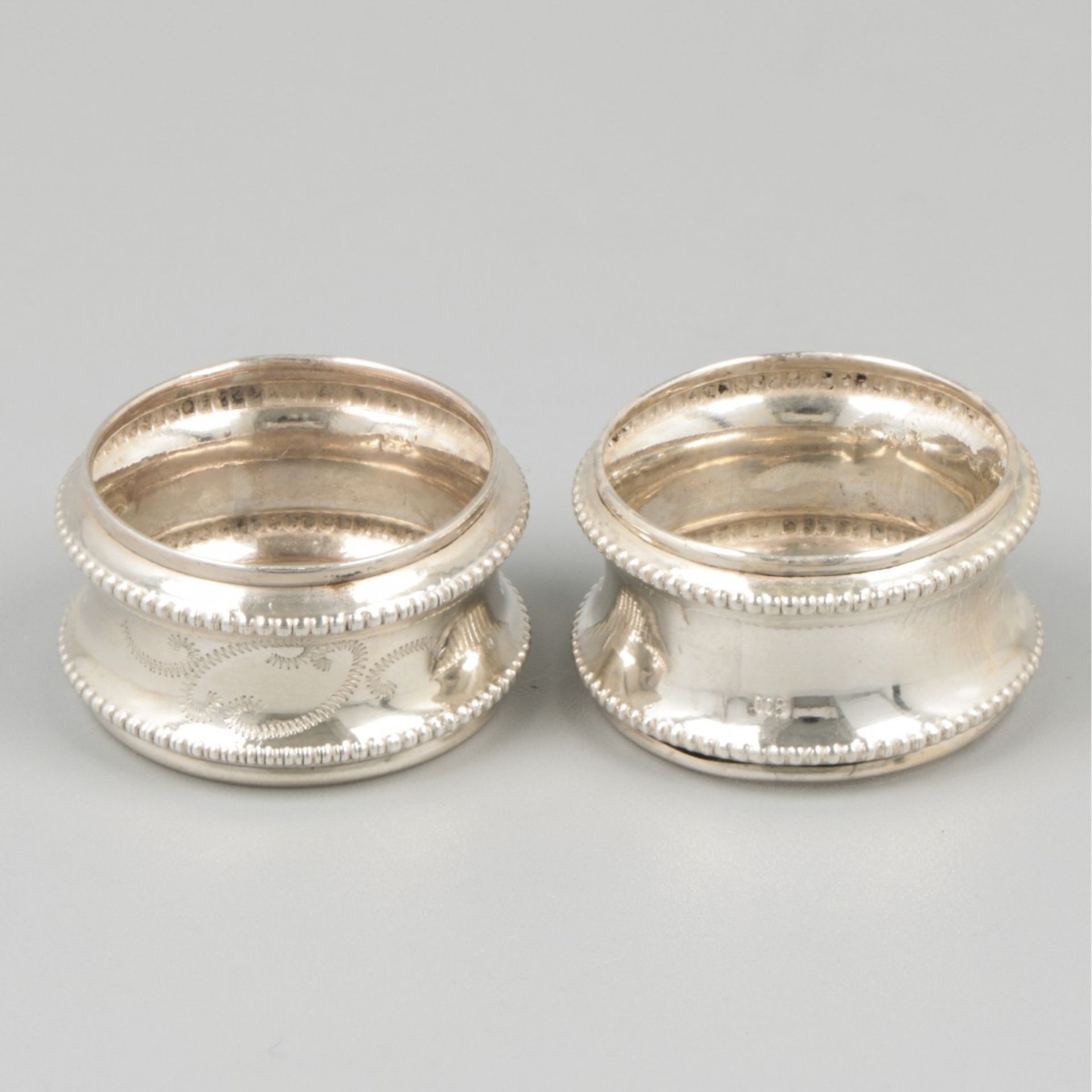 6-piece set of silver finger cloth rings. - Image 2 of 4