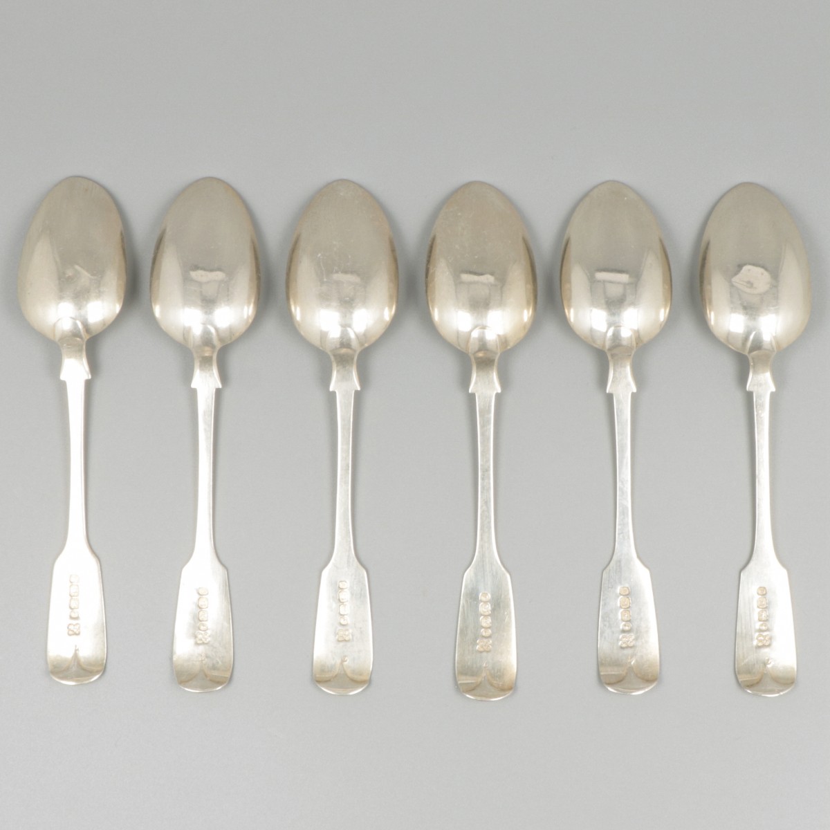 Set of 6 dessert spoons (Exeter 1855) silver. - Image 2 of 6