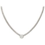 18K. White gold popcorn chain necklace by Italian designer Fope Gioielli set with approx. 0.41 ct. d