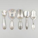 5-piece lot sugar spoons silver.
