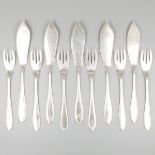 12-piece set of silver fish cutlery.