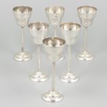 6-piece set silver liqueur glasses.