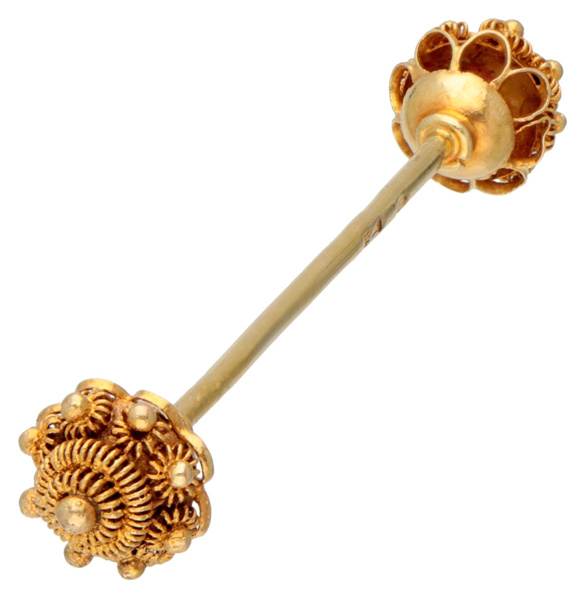 Antique 14K. yellow gold collar pin with Zeeland buttons.