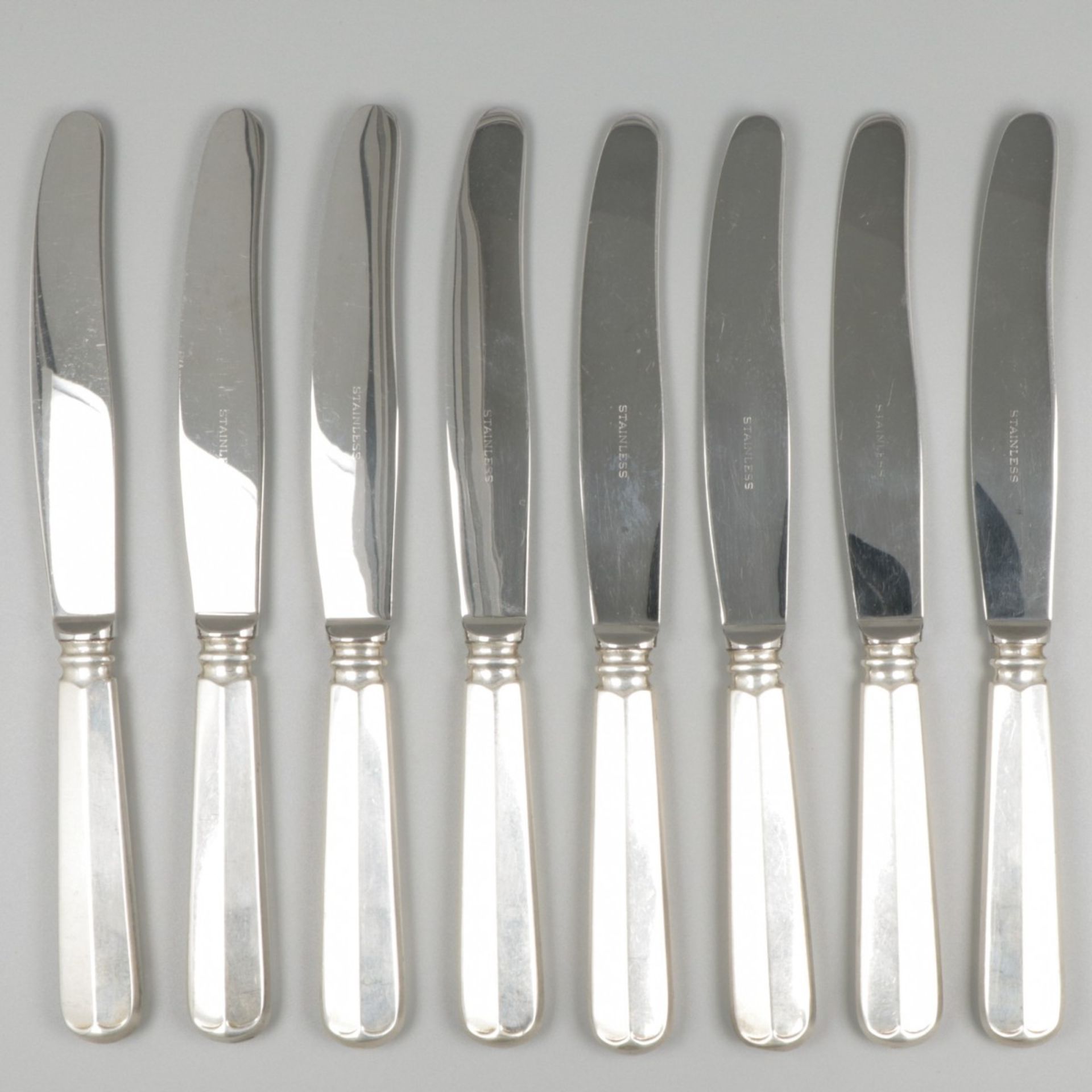 8-piece set of knives "Haags Lofje" silver. - Image 2 of 6