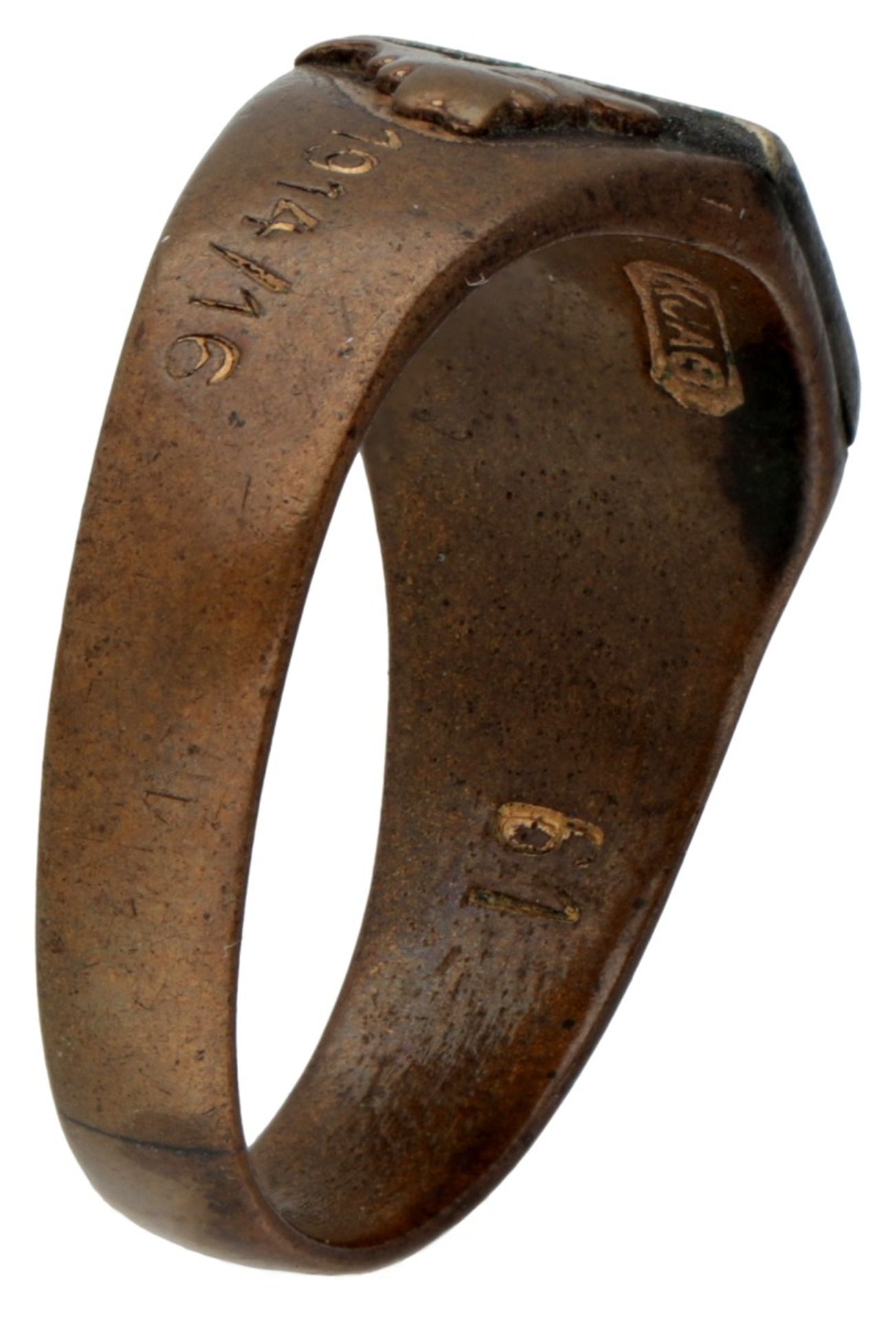 Bronze patriotic ring from WWI, so-called trench art and inscribed "Feldzug 1914/16". - Bild 2 aus 6