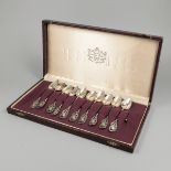 10-piece set of silver tea/coffee spoons.