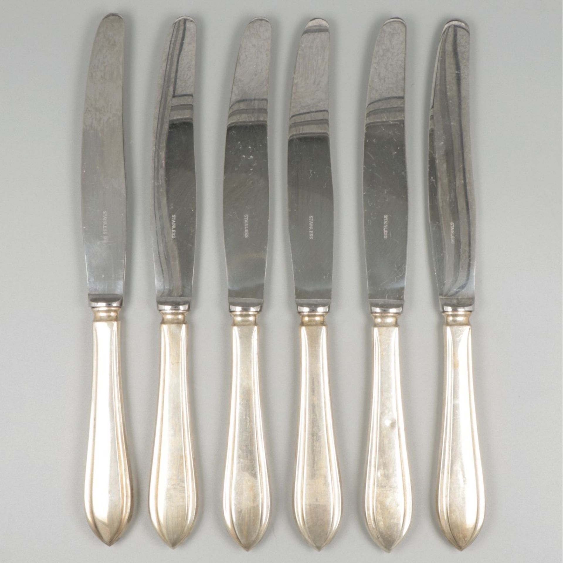 6-piece set dinner knives silver. - Image 2 of 6