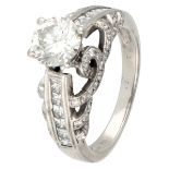 18K. White gold shoulder ring set with approx. 1.79 ct. diamond.