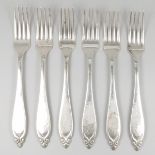 6-piece set dinner forks (Lillehammer (Oppland), M. Østby) silver.