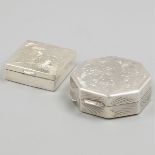 2-piece lot of silver boxes.