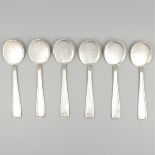 6-piece set of ice cream spoons silver.