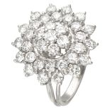18K. White gold cluster ring set with approx. 2.10 ct. diamond.