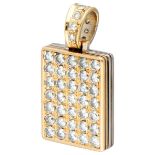 18K. Bicolor gold pendant set with approx. 3.08 ct. diamond.