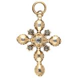 18K. Yellow gold Georgian cross pendant set with old cut diamonds.