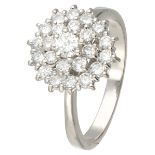 14K. White gold entourage ring set with approx. 0.97 ct. diamond.