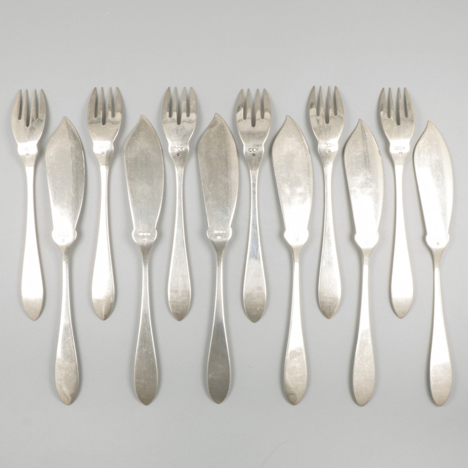 12-piece fish cutlery silver. - Image 2 of 9
