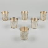 6-piece set of shot glasses silver.