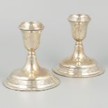 2-piece set of table candlesticks silver.