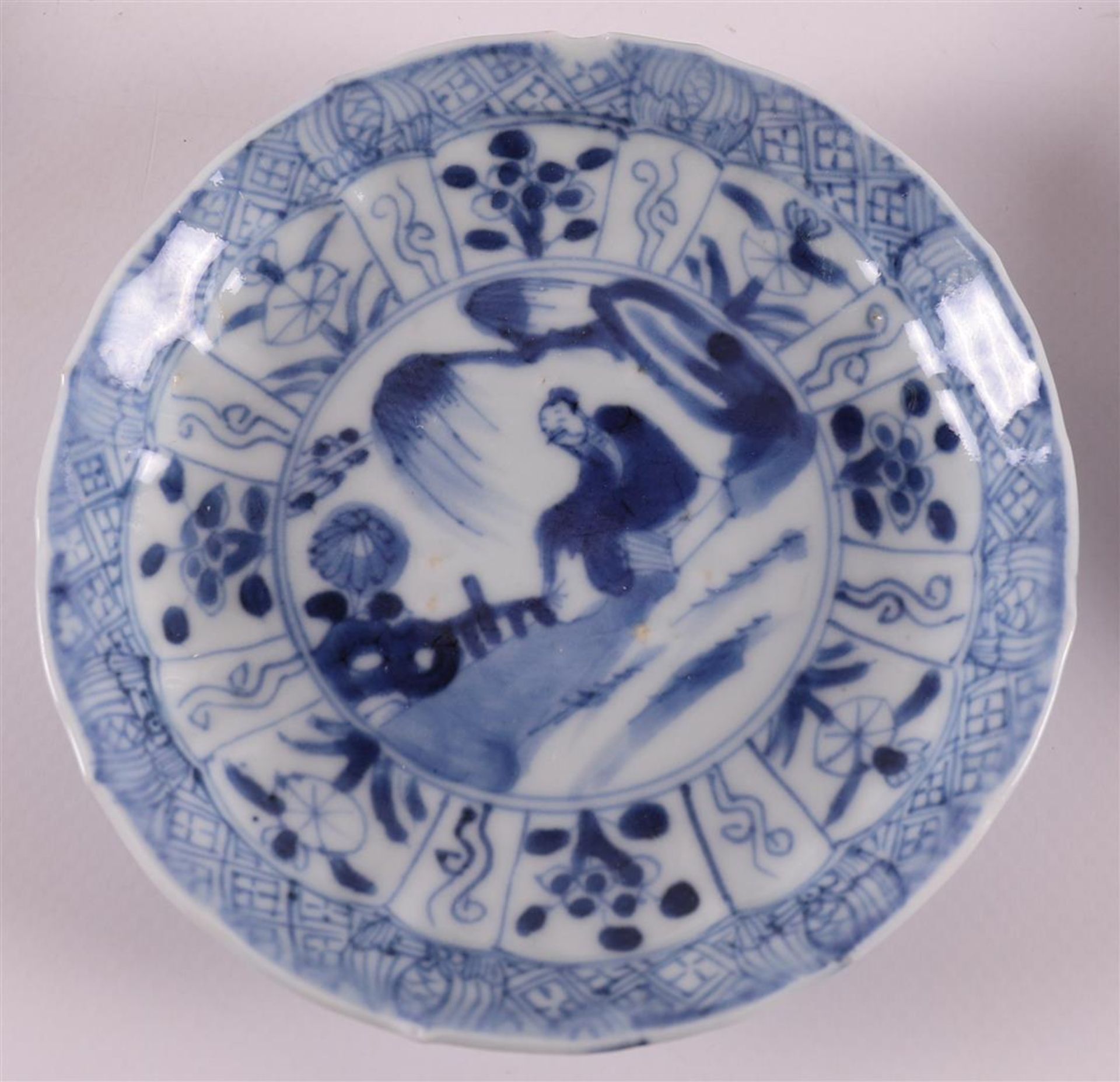 A set of six blue/white porcelain cups and saucers, China, Kangxi. - Image 5 of 13