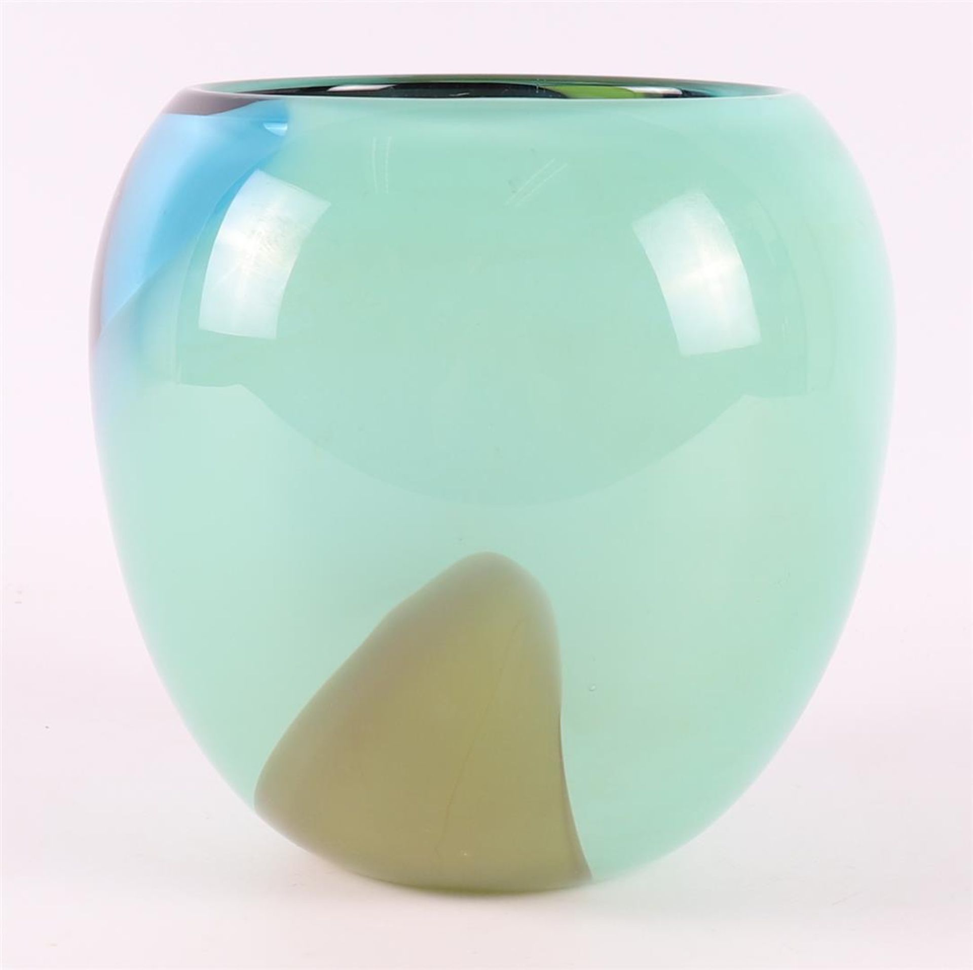 A polychrome glass unique vase, design & execution Cees van Olst, Diever. - Image 3 of 5