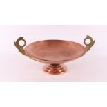 A copper and brass Art Deco fruit bowl, France, ca. 1930.