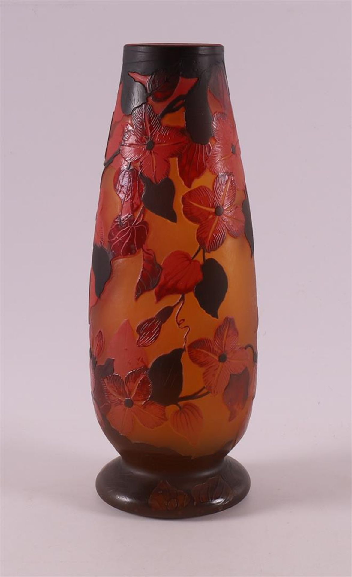 An orange and red cameo glass vase, France, Emile Gallé, ca. 1905. - Image 3 of 7