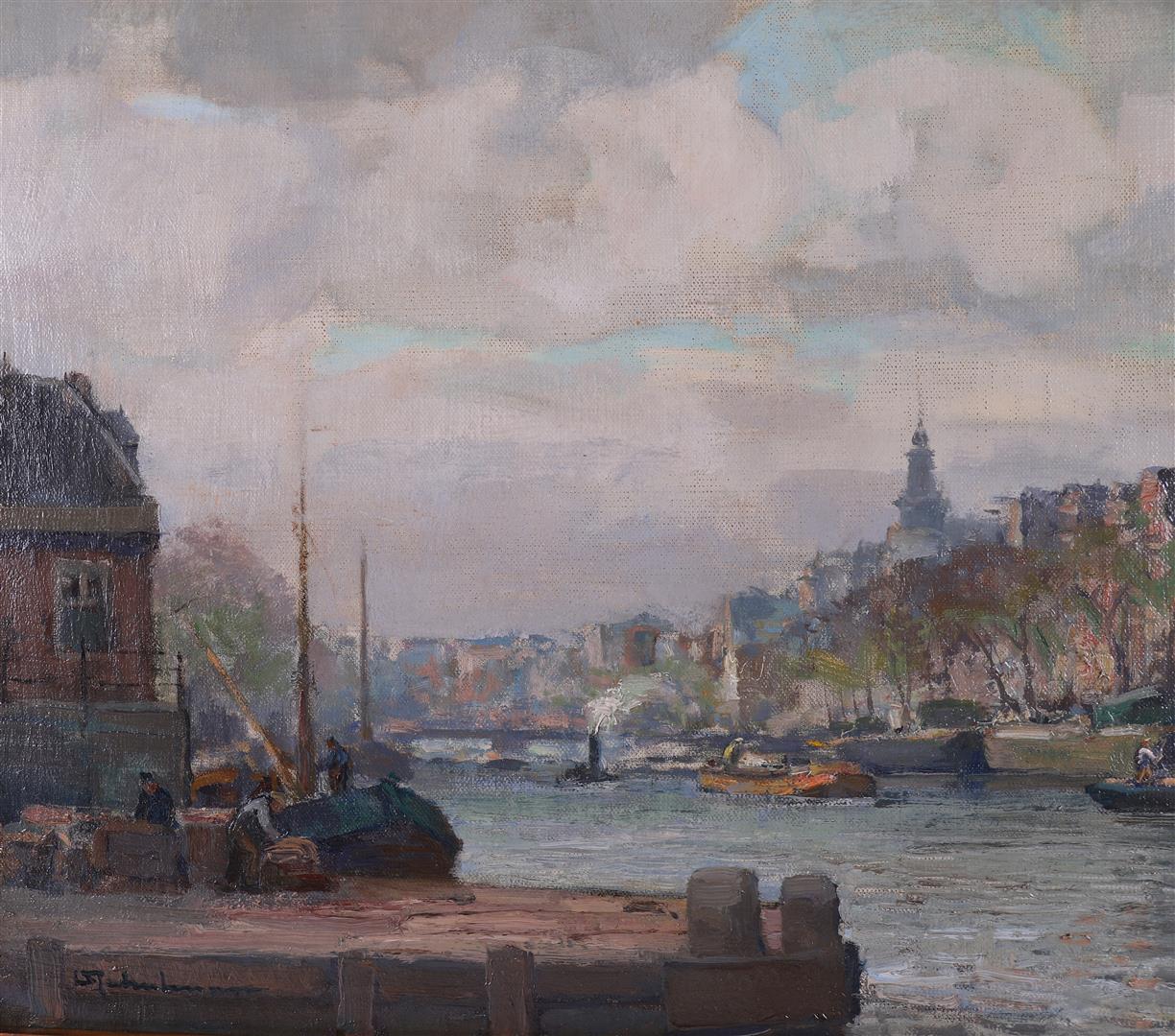 Schulman, David (Hilversum 1881-1966) 'View of the Montelbaanstoren in A'dam' - Image 5 of 7