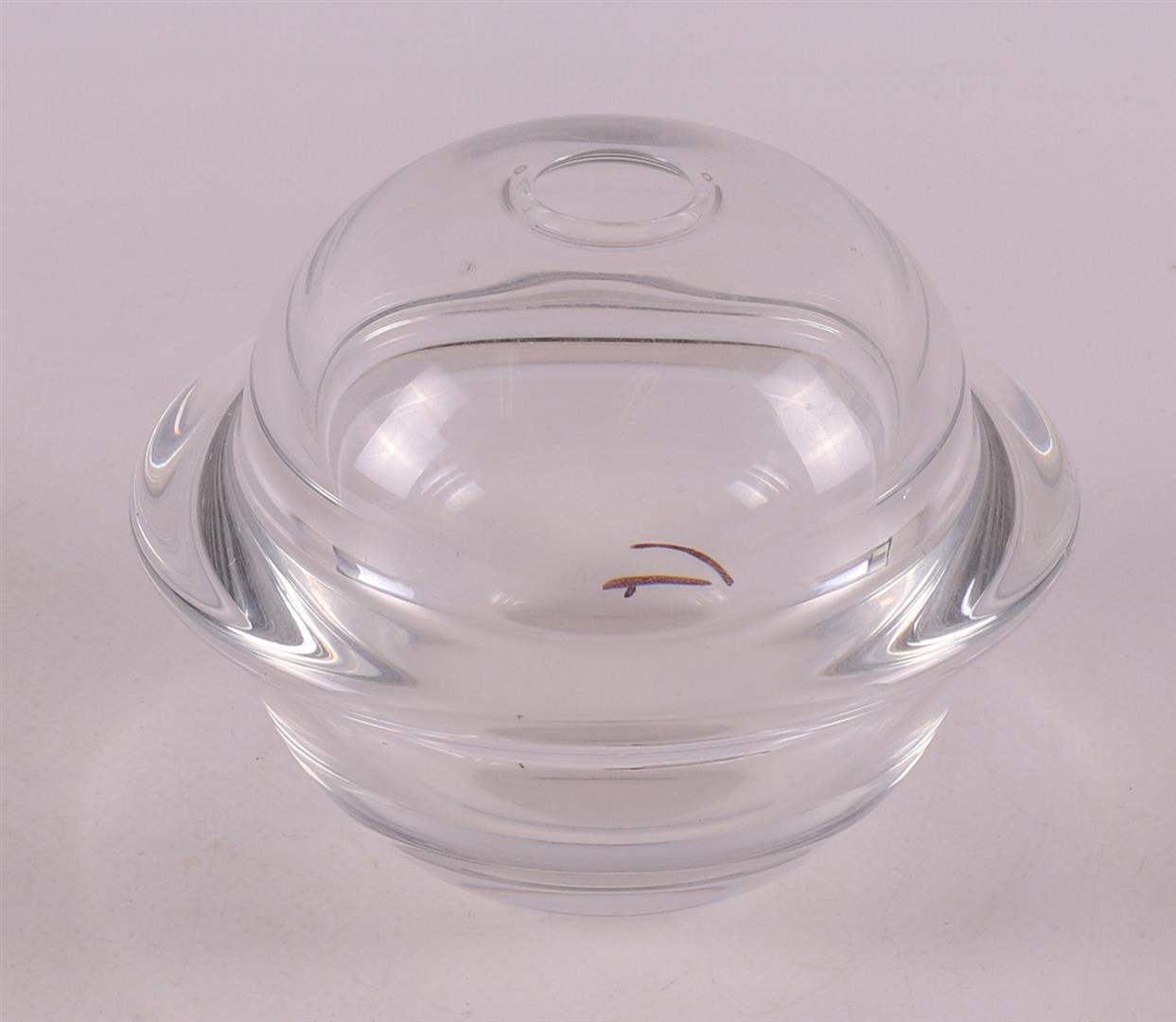 A clear glass spherical vase, Leerdam or surroundings, 20th century.