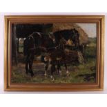 Walrecht, Bernardus HD (Ben) (Groningen1911 - Hilversum 1980) 'Horse with foal'