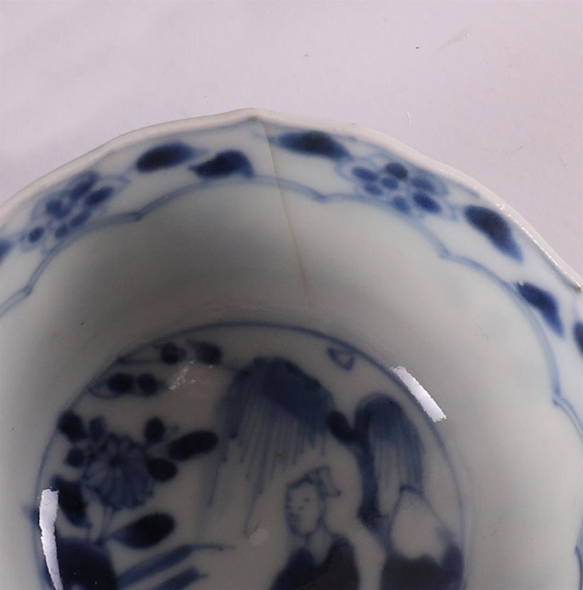 A set of six blue/white porcelain cups and saucers, China, Kangxi. - Image 12 of 13