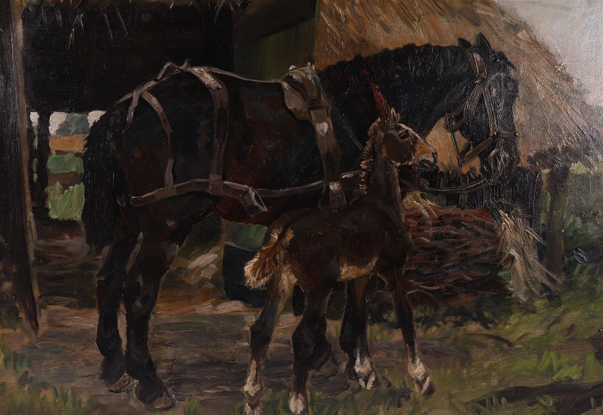 Walrecht, Bernardus HD (Ben) (Groningen1911 - Hilversum 1980) 'Horse with foal' - Image 3 of 7