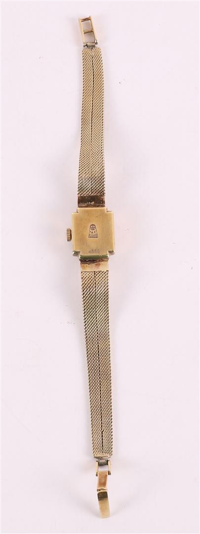 A women's wristwatch in 14 krt 585/1000 gold case and ditto gold strap. - Image 3 of 4