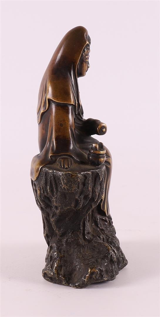 A brown patinated bronze Kwan Yin, China 19th century. - Image 3 of 4