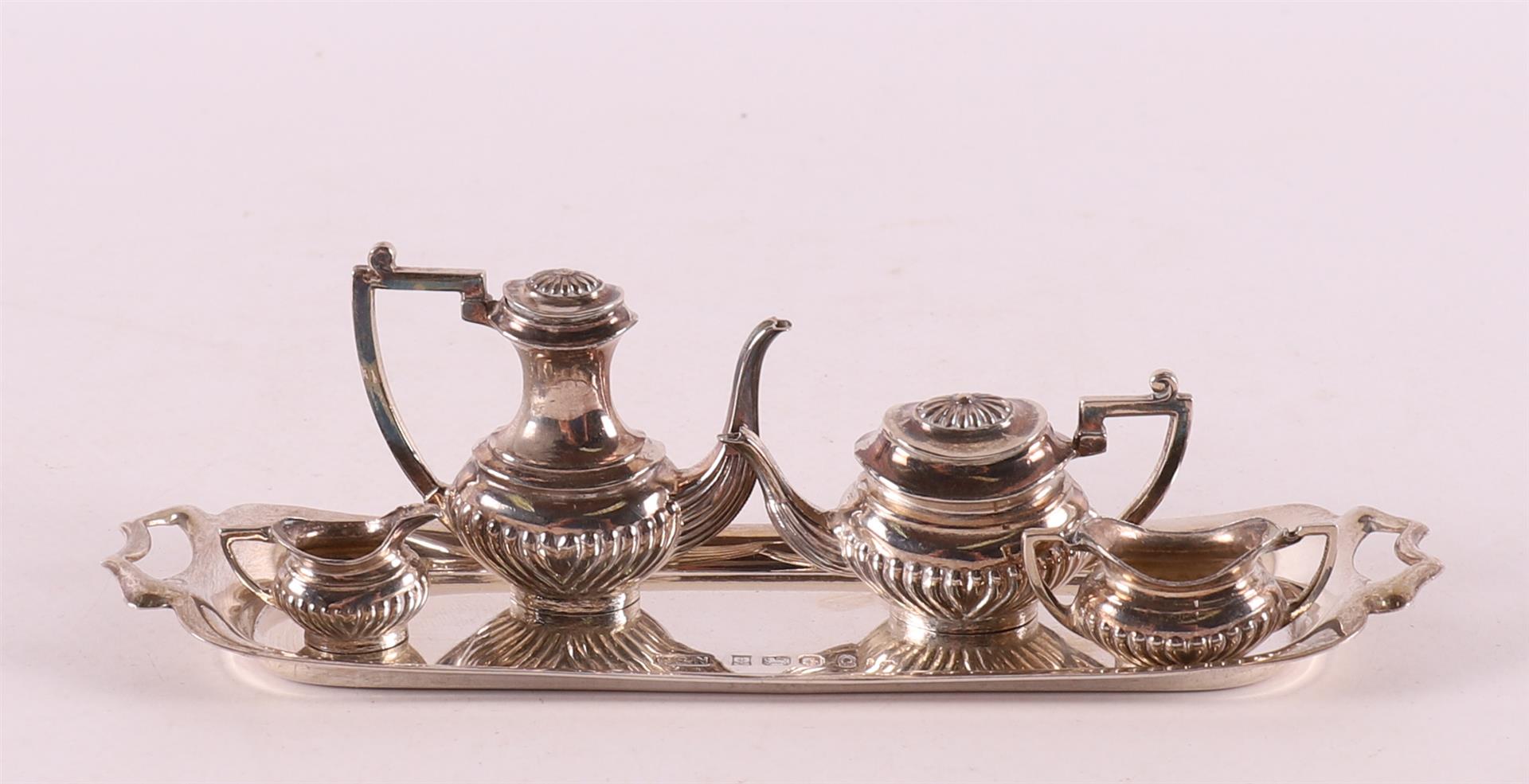 A coffee/tea set on salver, England, Birmingham, early 20th century.