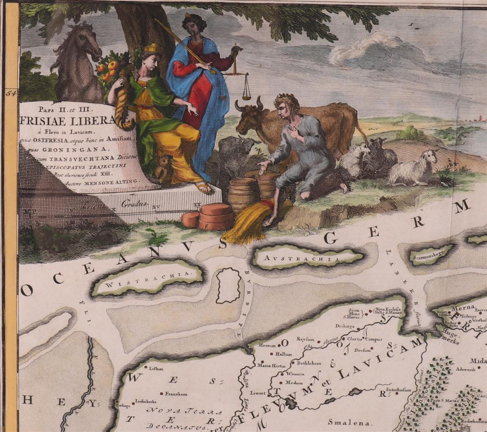 Topography, Friesland. 'Frisiae Libera', by Mensone Alting, 1725, - Bild 2 aus 3