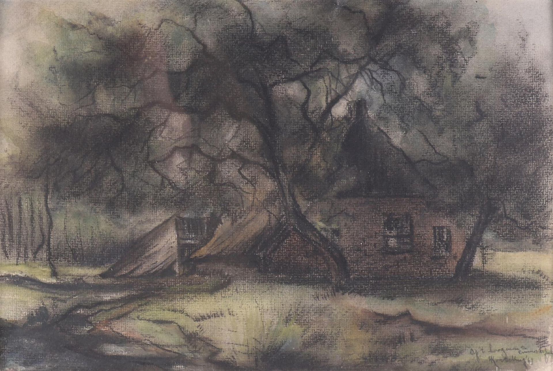 Korteling, Hendrik * (Emmen 1922-) 'Farmhouse', - Image 2 of 3