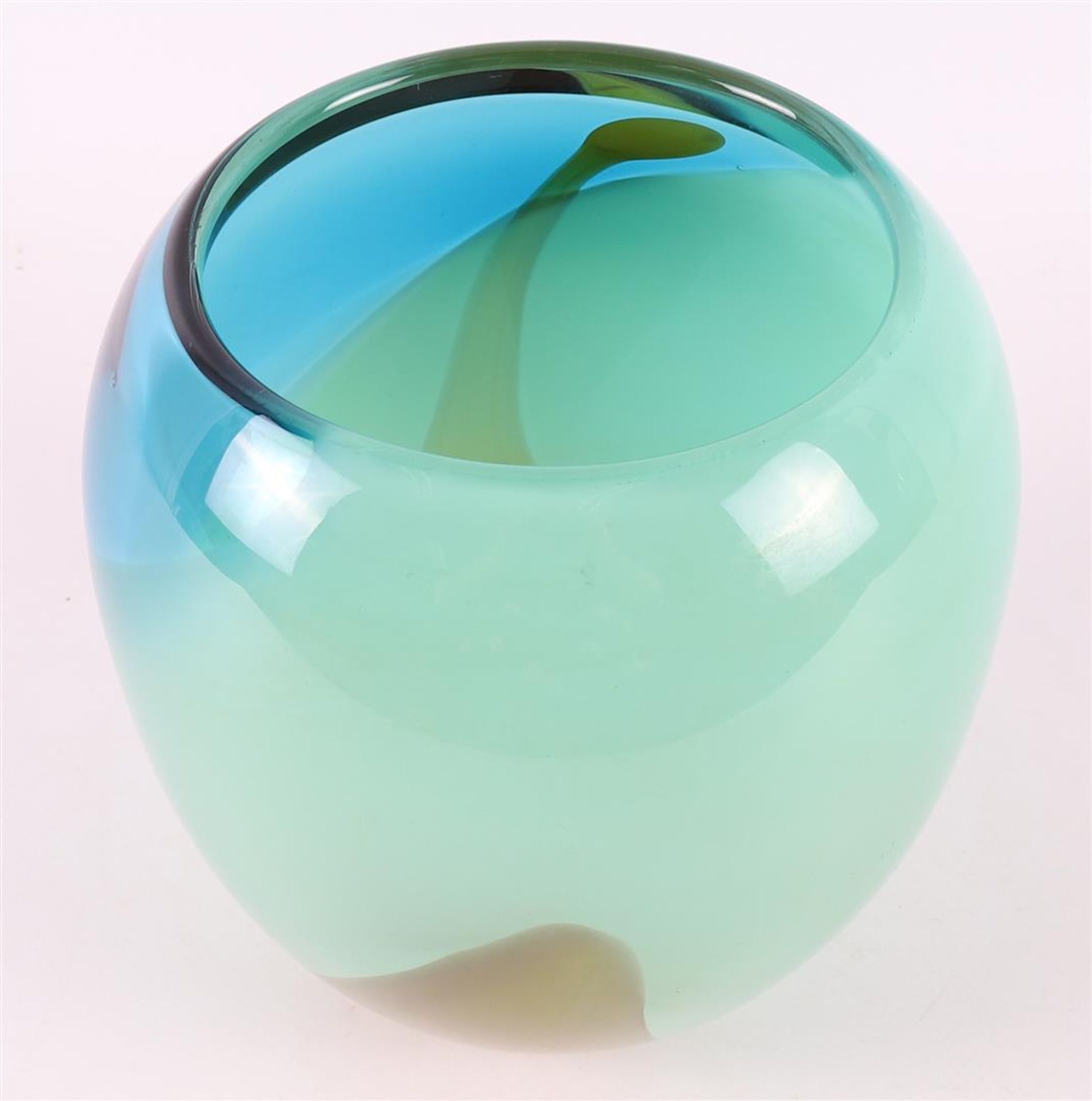 A polychrome glass unique vase, design & execution Cees van Olst, Diever. - Image 4 of 5