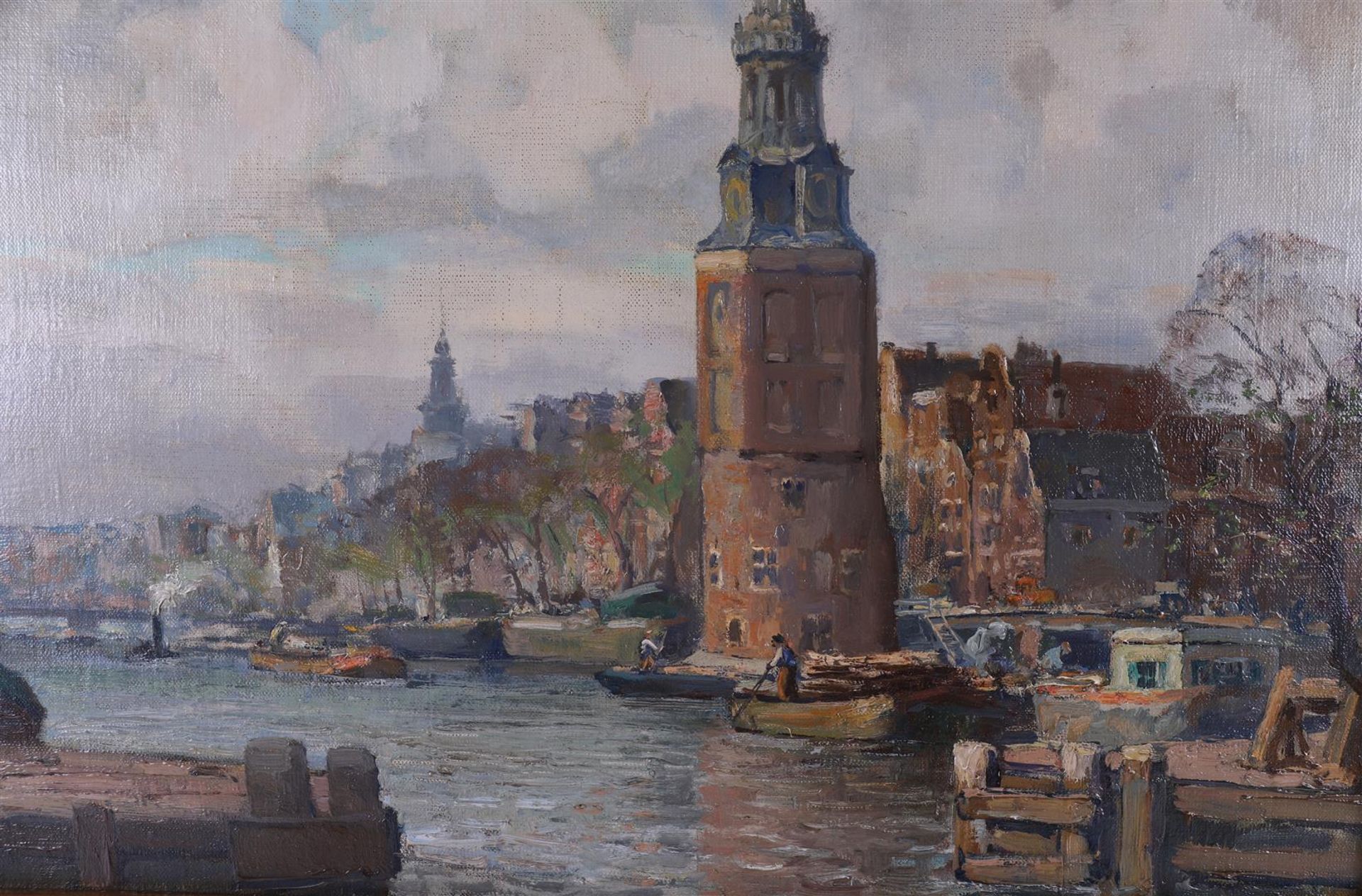 Schulman, David (Hilversum 1881-1966) 'View of the Montelbaanstoren in A'dam' - Image 6 of 7