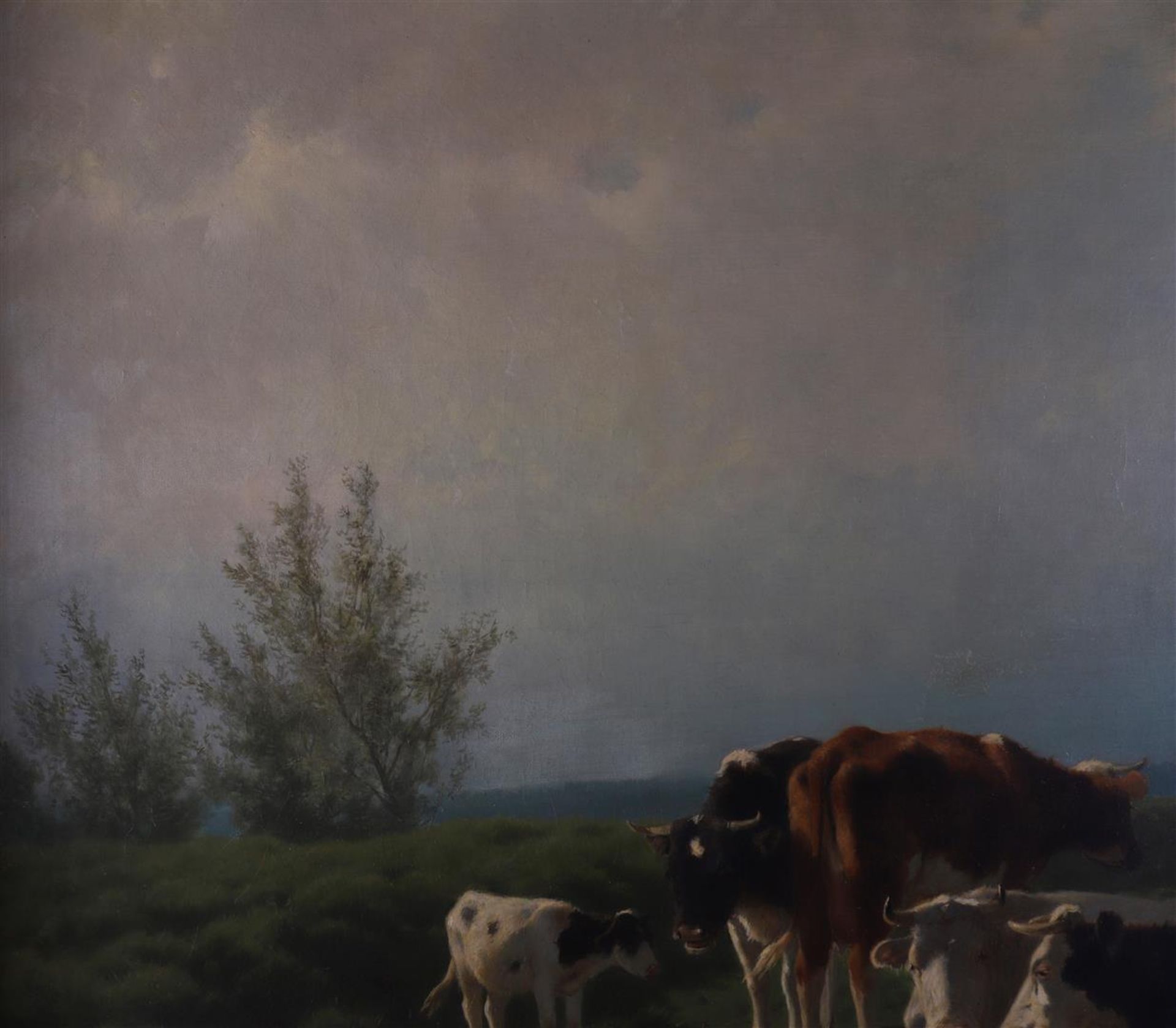 Mauve, Anthonie sr (Zaandam 1838-1888) 'Cows and a milkmaid in a landscape'. - Image 10 of 18