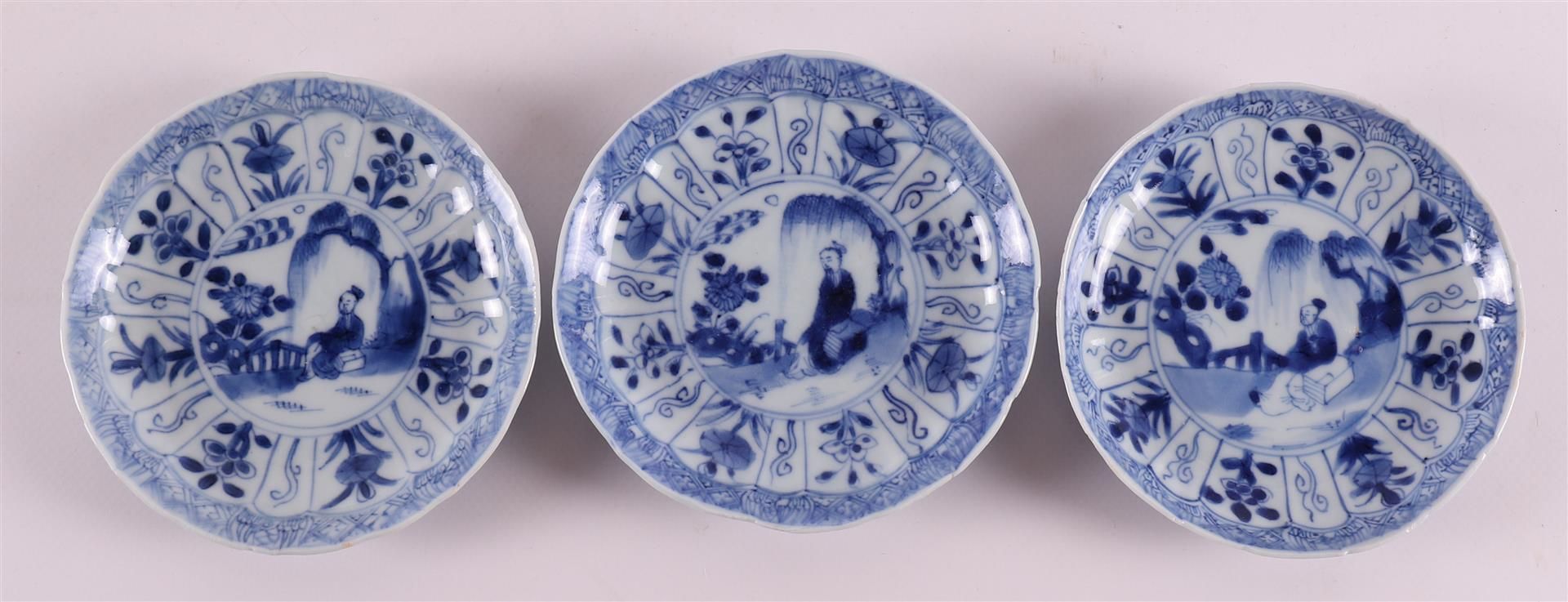 A set of six blue/white porcelain cups and saucers, China, Kangxi. - Image 7 of 13