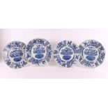 A set of four blue and white porcelain dishes, China, Kangxi, early 18th century