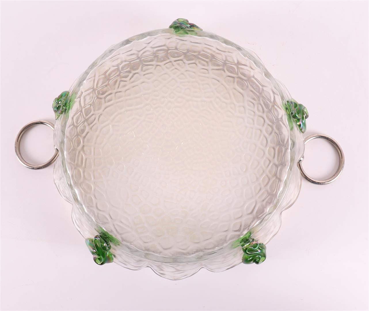  A white frosted glass fruit bowl, Austria, Loetz area, ca. 1930. - Image 7 of 7