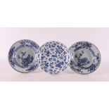 Three assorted blue/white porcelain dishes, China, 18th century.